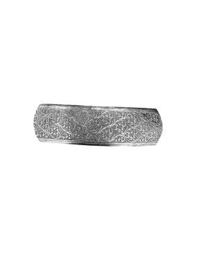Vintage Silver Floral Hair Barrette Metal Intricate Etched Design Classic Accent